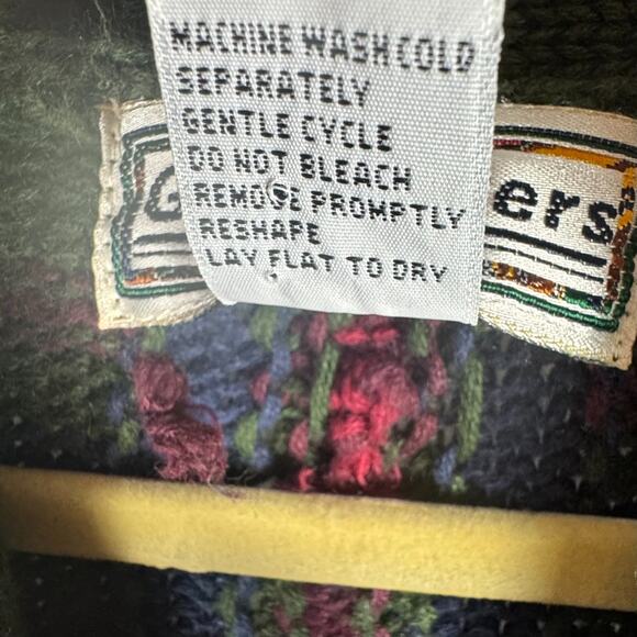 Vintage 90s Gina Peters Knit Plaid Embroidered Button Sweater Vest Size Medium - Picture 5 of 14